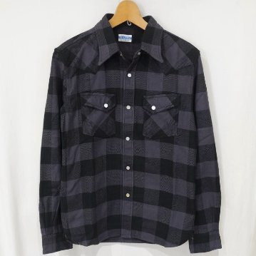 FN-SNW-101L-GRYxBK-ブロックチェックネルウエスタンシャツ101L-FNSNW101L-FLATHEAD-フラットヘッドシャツ-BLOCK CHECK NEL SHIRTの画像