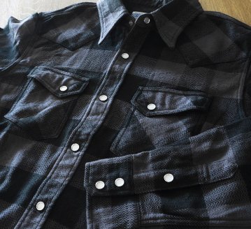 FN-SNW-101L-GRYxBK-ブロックチェックネルウエスタンシャツ101L-FNSNW101L-FLATHEAD-フラットヘッドシャツ-BLOCK CHECK NEL SHIRTの画像