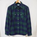 FN-SNW-101L-NVxGRN-ブロックチェックネルウエスタンシャツ101L-FNSNW101L-FLATHEAD-フラットヘッドシャツ-BLOCK CHECK NEL SHIRT-ワークシャツの画像