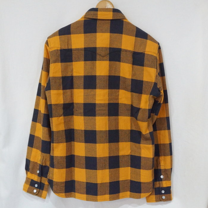 FN-SNW-101L-ORxCHA-ブロックチェックネルウエスタンシャツ101L-FNSNW101L-FLATHEAD-フラットヘッドシャツ-BLOCK CHECK NEL SHIRT-ワークシャツの画像