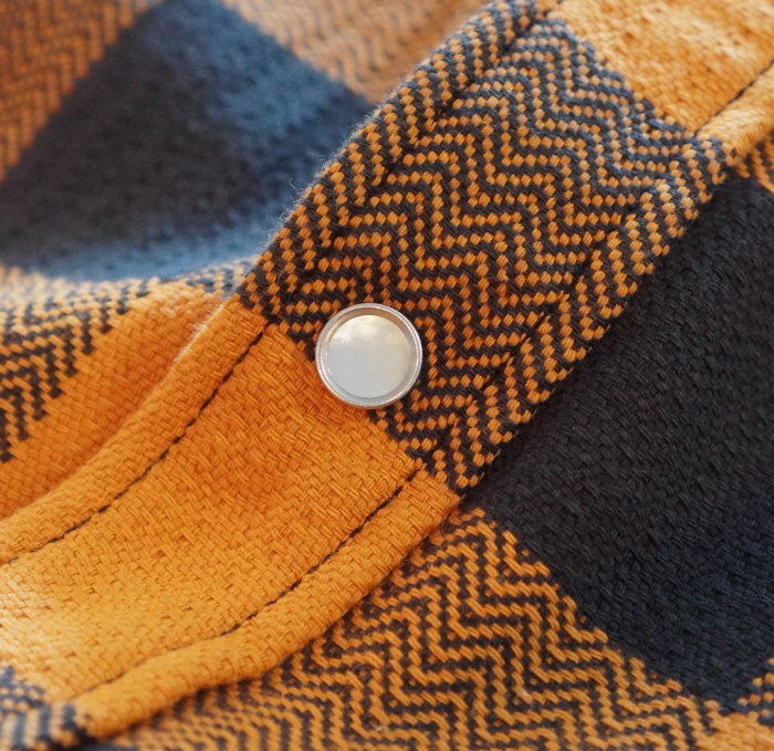 FN-SNW-101L-ORxCHA-ブロックチェックネルウエスタンシャツ101L-FNSNW101L-FLATHEAD-フラットヘッドシャツ-BLOCK CHECK NEL SHIRT-ワークシャツの画像