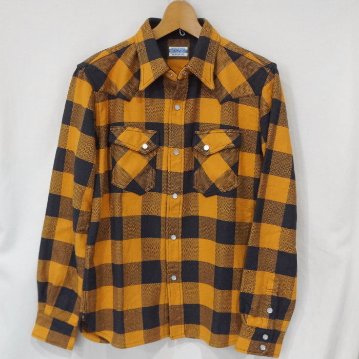 FN-SNW-101L-ORxCHA-ブロックチェックネルウエスタンシャツ101L-FNSNW101L-FLATHEAD-フラットヘッドシャツ-BLOCK CHECK NEL SHIRT-ワークシャツの画像
