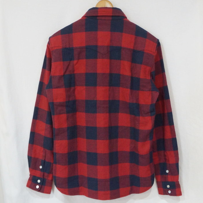 FN-SNW-101L-RDxLBK-ブロックチェックネルウエスタンシャツ101L-FNSNW101L-FLATHEAD-フラットヘッドシャツ-BLOCK CHECK NEL SHIRT-ワークシャツの画像