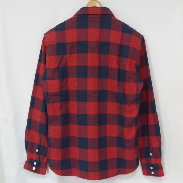 FN-SNW-101L-RDxLBK-ブロックチェックネルウエスタンシャツ101L-FNSNW101L-FLATHEAD-フラットヘッドシャツ-BLOCK CHECK NEL SHIRT-ワークシャツの画像