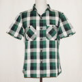 F-SCS-001S-グリーンブラックホワイト-ブロックチェックシャツ001S半袖-FSCS001S-FLATHEAD-フラットヘッドワークシャツ-チェックシャツ-格子柄の画像