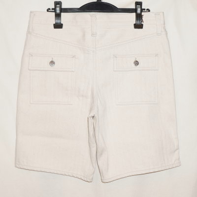 SCBSP17-KHB-生成り-キナリへリンボンベイカーショートパンツ17-SCBSP17KHB-SAMURAIJEANS-サムライジーンズ-サムライ倶楽部デニム-短パンの画像