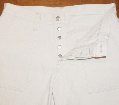 SCBSP17-KHB-生成り-キナリへリンボンベイカーショートパンツ17-SCBSP17KHB-SAMURAIJEANS-サムライジーンズ-サムライ倶楽部デニム-短パンの画像