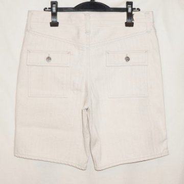SCBSP17-KHB-生成り-キナリへリンボンベイカーショートパンツ17-SCBSP17KHB-SAMURAIJEANS-サムライジーンズ-サムライ倶楽部デニム-短パンの画像