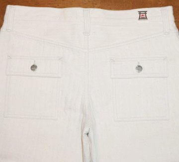 SCBSP17-KHB-生成り-キナリへリンボンベイカーショートパンツ17-SCBSP17KHB-SAMURAIJEANS-サムライジーンズ-サムライ倶楽部デニム-短パンの画像