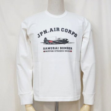 SAFLT18-101-WH-サムライ飛行機倶楽部長袖Tシャツ18-101-SAFLT18101-SAMURAIJEANS-サムライジーンズロングスリーブTシャツの画像