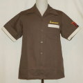 SCWC17-ブラウン-刺繍オープンカラー半袖ワークシャツ17-SAMURAIJEANS-サムライジーンズワークシャツ-サムライ倶楽部ワークシャツ-シャツ半袖の画像