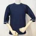 SJIT-104M-インディゴ-サムライジーンズインディゴ七分袖Ｔシャツ104M-SJIT104M-SAMURAIJEANS-サムライジーンズ七分袖Ｔシャツの画像