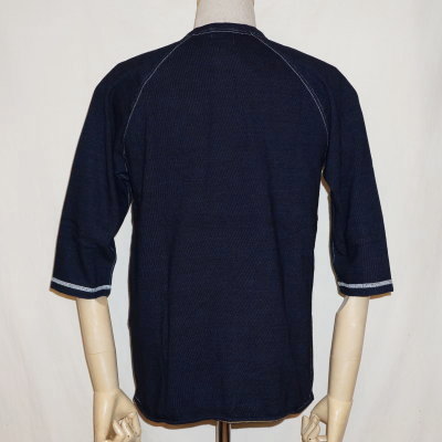 SJIT-104M-インディゴ-サムライジーンズインディゴ七分袖Ｔシャツ104M-SJIT104M-SAMURAIJEANS-サムライジーンズ七分袖Ｔシャツの画像