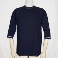 SJIT-104M-インディゴ-サムライジーンズインディゴ七分袖Ｔシャツ104M-SJIT104M-SAMURAIJEANS-サムライジーンズ七分袖Ｔシャツの画像