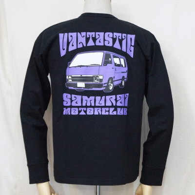 SMLT19-101-BK-サムライ自動車倶楽部長袖Tシャツ19-101-SMLT19101-SAMURAIJEANS-サムライジーンズロンＴ-サムライ自動車倶楽部ロングスリーブＴシャツの画像