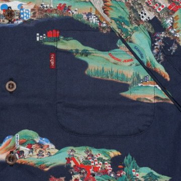 SSA17-01-ネイビー-関ヶ原オープンシャツ17-01-SSA1701-SAMURAIJEANS-サムライジーンズ-シャツ半袖の画像