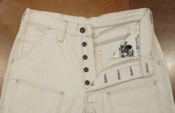 SM410DBN-KHB-生成り-キナリヘリンボンダブルニーワークパンツKHB-SM410DBNKHB-SAMURAIJEANS-サムライジーンズデニムジーンズ・サムライ自動車倶楽部の画像
