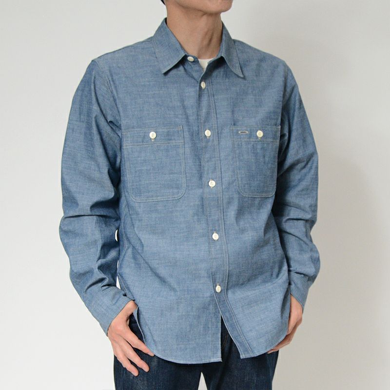 7623 ID 56 INDIGO CHAMBRAY DELUXEWARE デラックスウエアワークシャツ-シャツ長袖の画像
