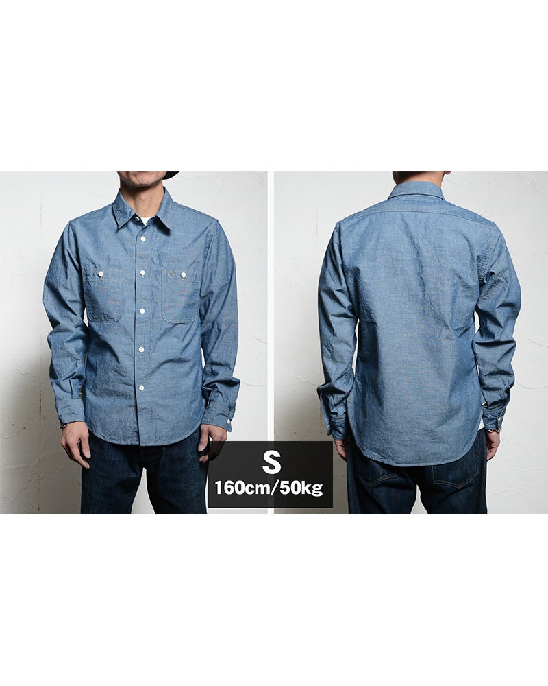 7623 ID 56 INDIGO CHAMBRAY DELUXEWARE デラックスウエアワークシャツ-シャツ長袖の画像