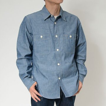 7623 ID 56 INDIGO CHAMBRAY DELUXEWARE デラックスウエアワークシャツ-シャツ長袖の画像