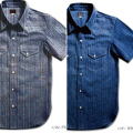 WWS-31S PATTERNED INDIGO WWS31S DELUXEWARE デラックスウエア半袖シャツ シャツ半袖の画像