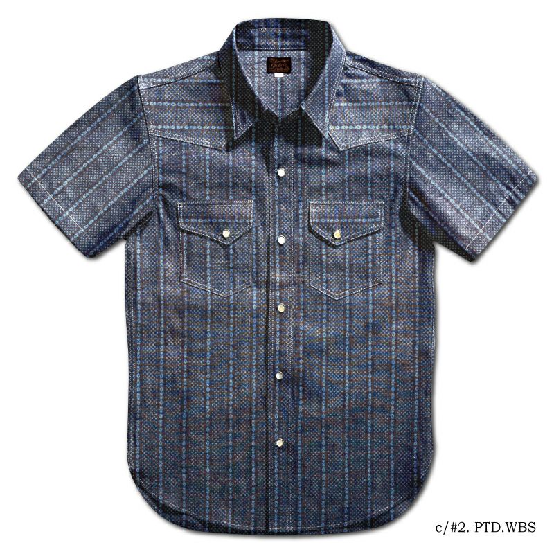 WWS-31S PATTERNED INDIGO WWS31S DELUXEWARE デラックスウエア半袖シャツ シャツ半袖の画像
