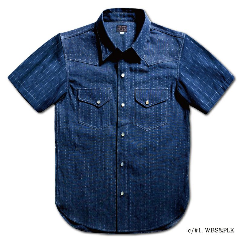 WWS-31S PATTERNED INDIGO WWS31S DELUXEWARE デラックスウエア半袖シャツ シャツ半袖の画像