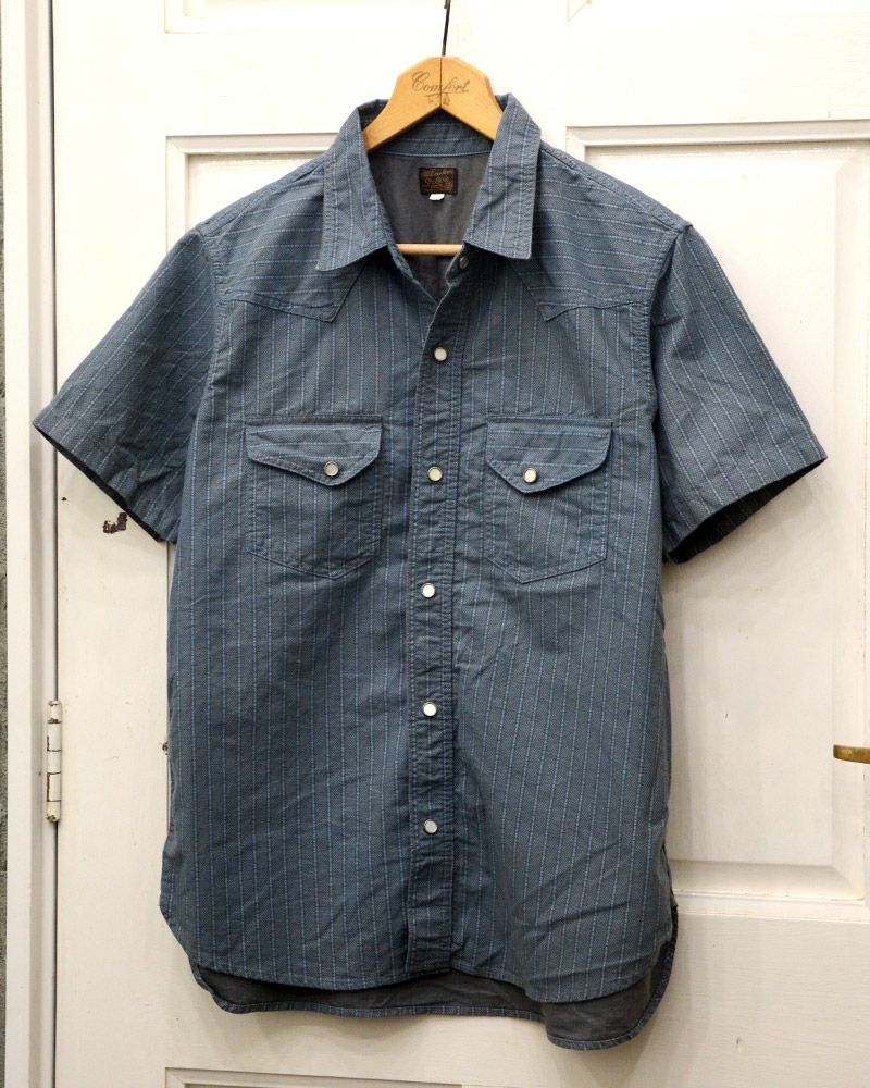 WWS-31S PATTERNED INDIGO WWS31S DELUXEWARE デラックスウエア半袖シャツ シャツ半袖の画像