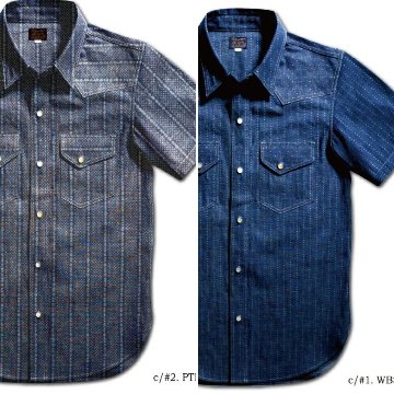 WWS-31S PATTERNED INDIGO WWS31S DELUXEWARE デラックスウエア半袖シャツ シャツ半袖の画像