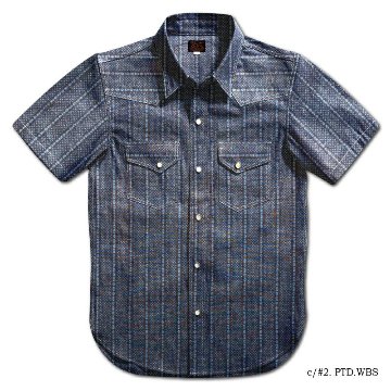 WWS-31S PATTERNED INDIGO WWS31S DELUXEWARE デラックスウエア半袖シャツ シャツ半袖の画像