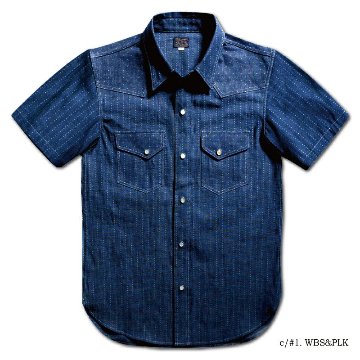 WWS-31S PATTERNED INDIGO WWS31S DELUXEWARE デラックスウエア半袖シャツ シャツ半袖の画像
