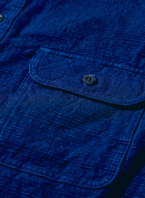 SSS25-YRC 藍 藍襟脱着切り替えシャツ SSS25YRC SAMURAIJEANS サムライジーンズシャツ 長袖シャツの画像