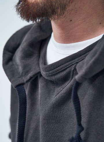 SWS-SC02 BK サムライコットン10番ヘビー零裏毛後付けパーカー SWSSC02 SAMURAIJEANS サムライジーンズスウェット・サムライジーンズスエットの画像