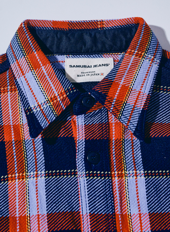 SIN25-01 ロープインディゴヘビーネルワークシャツ SIN2501 SAMURAIJEANS サムライジーンズネルシャツ 長袖シャツの画像