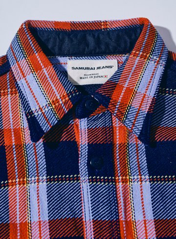 SIN25-01 ロープインディゴヘビーネルワークシャツ SIN2501 SAMURAIJEANS サムライジーンズネルシャツ 長袖シャツの画像