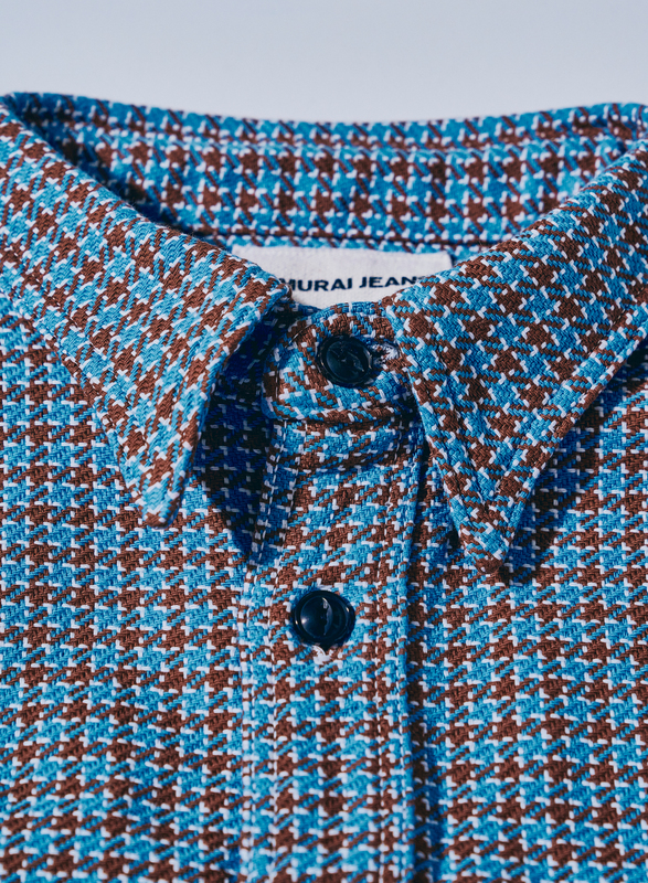 SIN25-02 LBLxBR チーズインディゴヘビーネルワークシャツ SIN2502 SAMURAIJEANS サムライジーンズネルシャツ 長袖シャツの画像