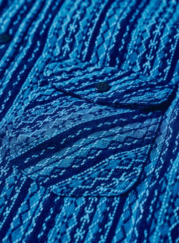 SSS25-SKS 藍 藍刺し子ストライプシャツ SSS25SKS SAMURAIJEANS サムライジーンズネルシャツ 長袖シャツの画像