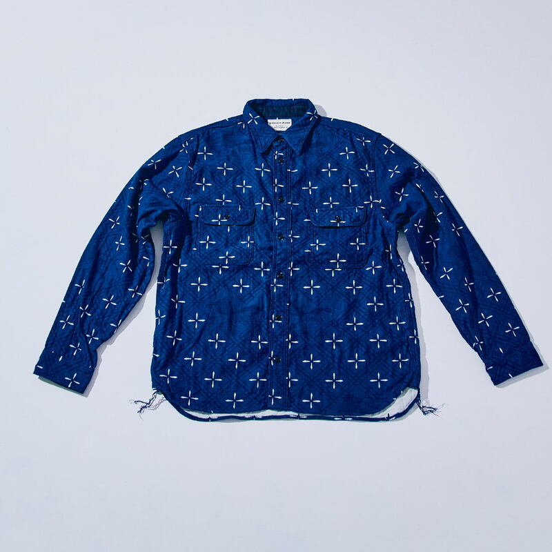SSS25-02 ID 業平菱金魚柄ジャガードワークシャツ SSS2502 SAMURAIJEANS サムライジーンズネルシャツ 長袖シャツの画像