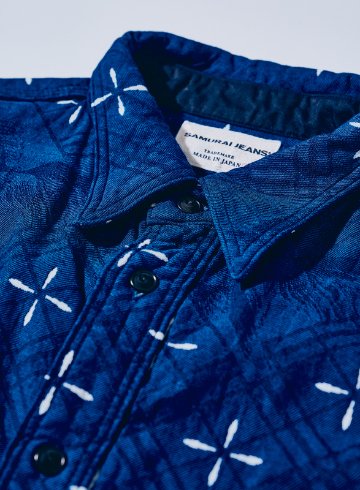 SSS25-02 ID 業平菱金魚柄ジャガードワークシャツ SSS2502 SAMURAIJEANS サムライジーンズネルシャツ 長袖シャツの画像