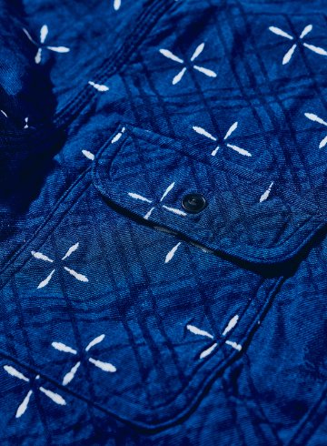 SSS25-02 ID 業平菱金魚柄ジャガードワークシャツ SSS2502 SAMURAIJEANS サムライジーンズネルシャツ 長袖シャツの画像