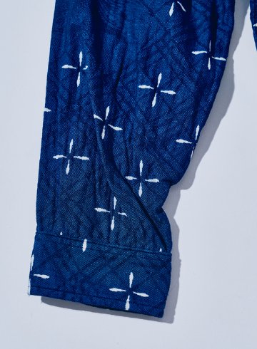 SSS25-02 ID 業平菱金魚柄ジャガードワークシャツ SSS2502 SAMURAIJEANS サムライジーンズネルシャツ 長袖シャツの画像