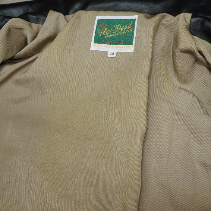 SRJ-01(ワケアリ品)-BK-サイズ42-1-SRJ-01のワケアリ品-SRJ01(ワケアリ品)THEFLATHEADフラットヘッドレザーウエア・フラットヘッド革ジャンの画像