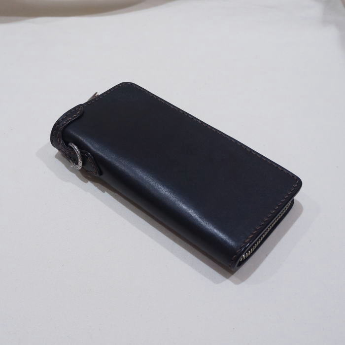FN-WLZ6-5B4 FULL-ZIP COMPACT TRACKER FNWLZ65B4 FLATHEAD フラットヘッド手縫いレザーウォレット・フラットヘッド手縫いウォレット STOCKBURGの画像
