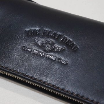 FN-WLZ6-5B4 FULL-ZIP COMPACT TRACKER FNWLZ65B4 FLATHEAD フラットヘッド手縫いレザーウォレット・フラットヘッド手縫いウォレット STOCKBURGの画像