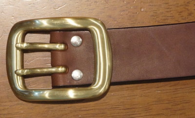 W001-WP-BR-ダブルピンカーブベルト-W001WP-SAMURAIJEANS-サムライジーンズベルトの画像