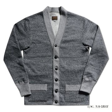 SCB-00 BKMGRY DELUXEWARE SCB00 DELUXEWARE デラックスウエアカーディガン デラックスウエアスエットカーディガン スウェットカーディガンの画像
