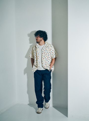 SMOS25 BE サムライ自動車倶楽部半袖オープンシャツ SAMURAIJEANS サムライジーンズワークシャツ サムライジーンズシャツ サムライ自動車倶楽部 ワークシャツの画像