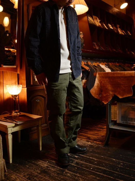 TIMBER.B-OLV-ダブルニーパンツ.B-TIMBERB-DELUXEWARE-デラックスウエア-DALEE'S-ダリーズ-デラックスウエアデニムジーンズの画像