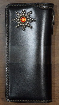 FN-WLN5-4SS-BKxBKxBKxRD-手縫いスタッズウォレットFNWLN54SS(旧品番FS-00FS)-FNWLN54SS-FS00FS-FLATHEAD-フラットヘッド手縫いレザーウォレの画像