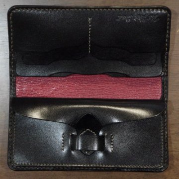 FN-WLN5-4SS-BKxBKxBKxRD-手縫いスタッズウォレットFNWLN54SS(旧品番FS-00FS)-FNWLN54SS-FS00FS-FLATHEAD-フラットヘッド手縫いレザーウォレの画像